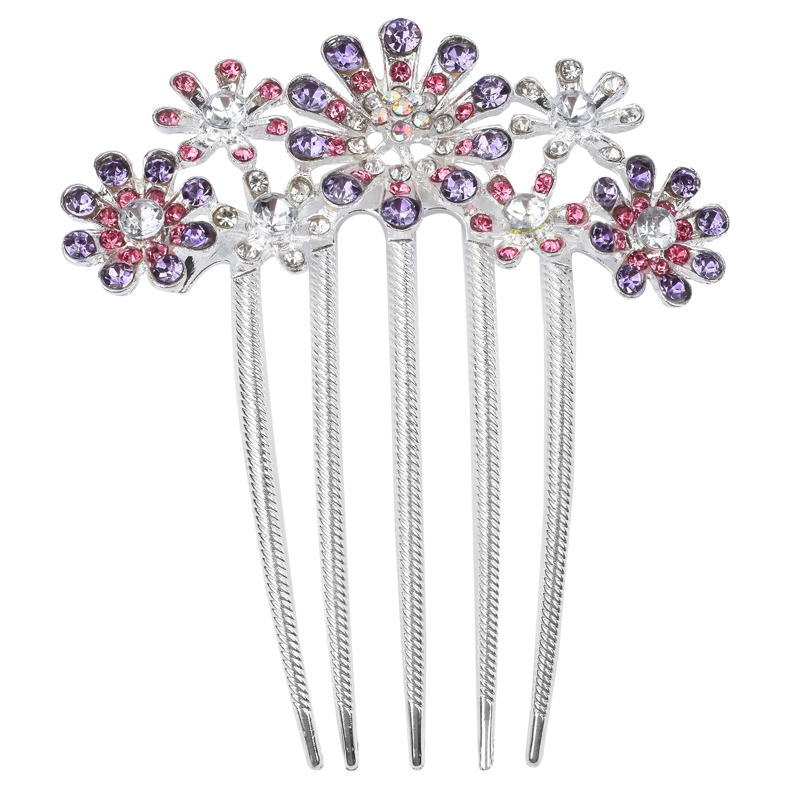 Wedding Hair Combs Clips, Crystal Bride Bridesmaid Hair Side Comb Pearl Rhinestone Hair Clips, Crystal Flower Hair Pins Hair Accessories for Women Girls
