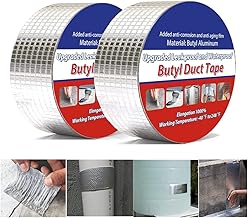Xevin Pack of 2 Leakage Repair Super Waterproof Tape for Pipe Roof Water Leakage Solution Aluminum Foil Tape Adhesive Tape Sealing Butyl Rubber Flex Duct Tape for Surface Crack (5cm x 5 METER)