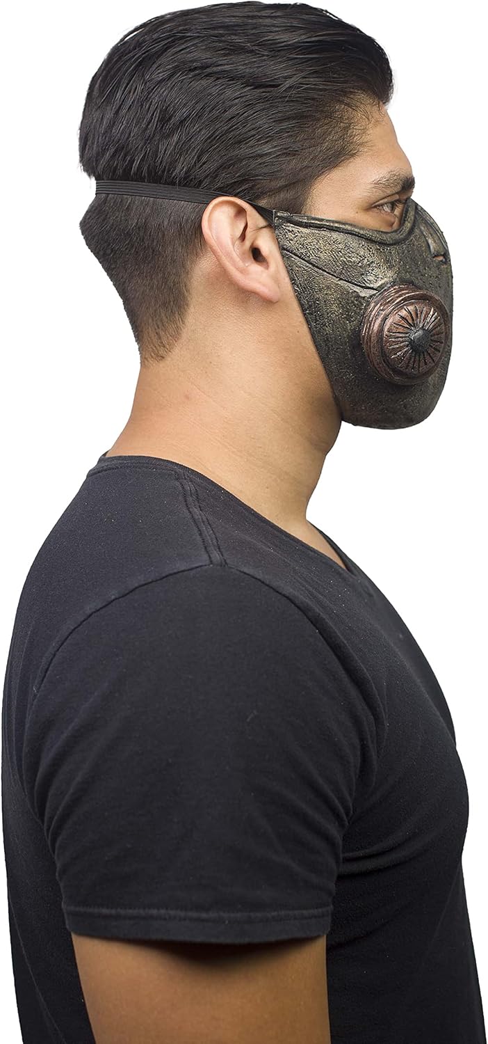 Miniatura 2 de Ghoulish Productions Máscara pandémica de bozal. Máscara de látex de gas dorado. Máscara de látex de talla única para adultos. Línea de máscaras