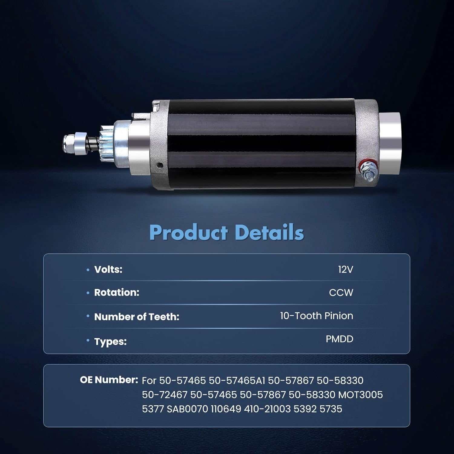 ECCPP Starters Fit for Mariner 115EL 115ELPT 115ELPTO 115EXLPT 115EXLPTO 140ELPT 150ELPT for Mercury 115EL 115ELPT 115ELPTO 115EXLPT 115EXLPTO 115HP 135HP 140EL 5735N