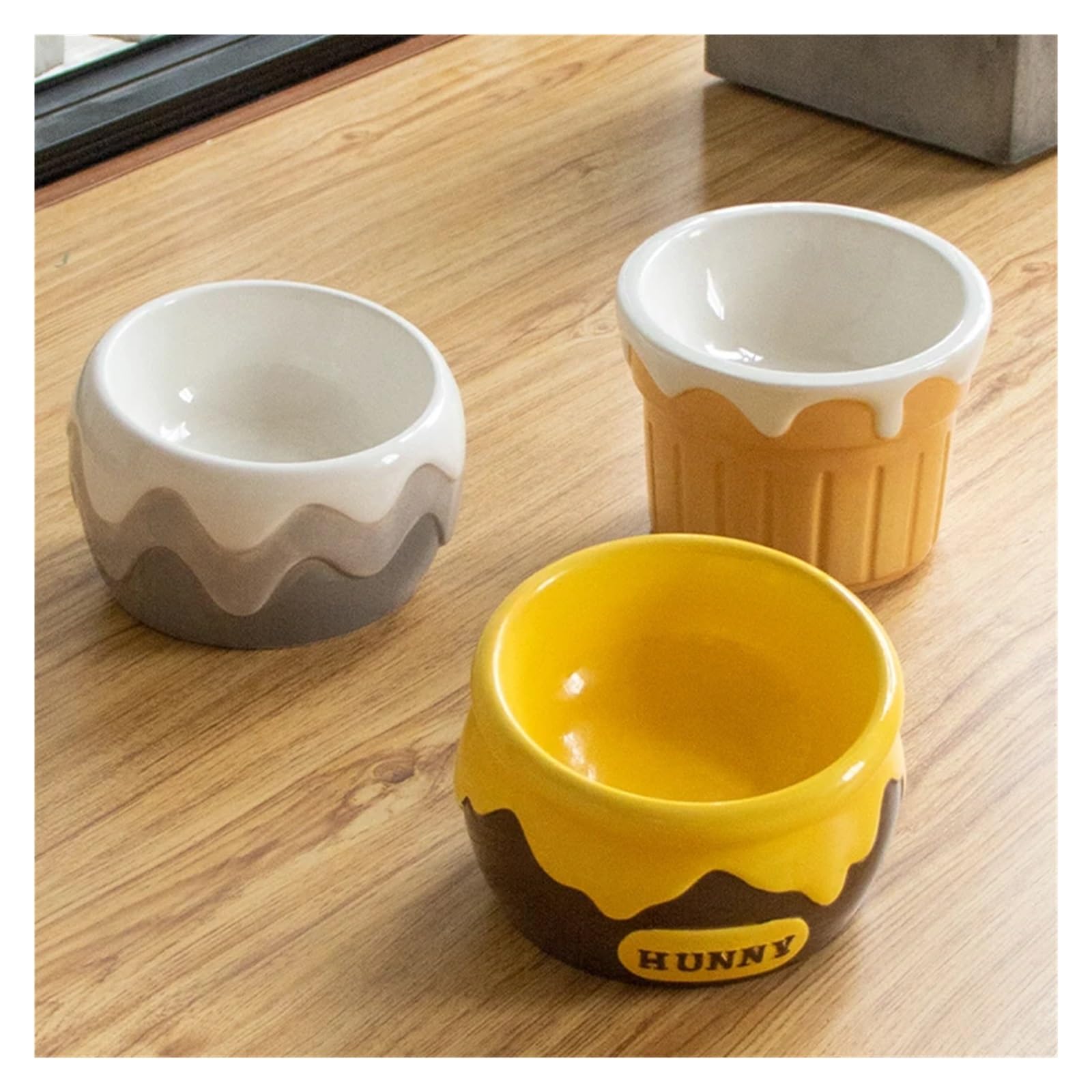 Hoher Katzenschüssel Futternapf for Katzen, Futterspender for Katzen, erhöhte Trinknäpfe for kleine Hunde für Futter und Wasser (Color : Ice Cream)