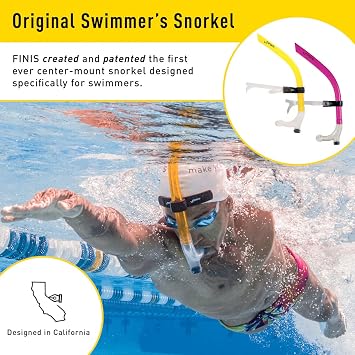 FINIS Original Swimmers Snorkel, Center-Mount Design, Adult, Pink