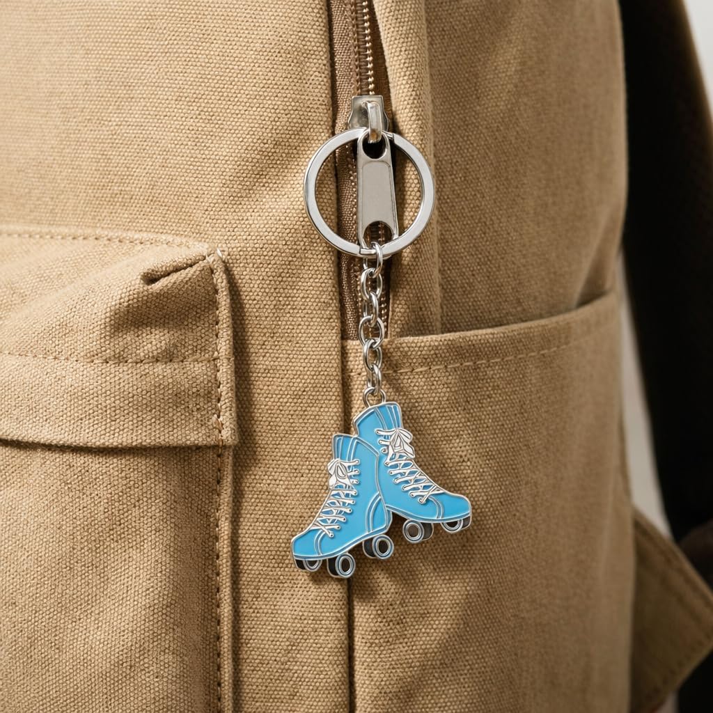 Roller Skates Keychain – Sporty Keychains Bag Charm for Women, Skate Key ChaIns Car Keys Gifts for Skating Lovers, Girls, Students, Students, Friends image 2