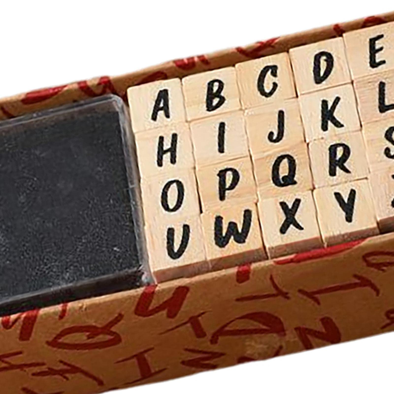 Gummistempel aus Holz, Alphabet, 40 Stück, Vintage-Stil, für Handschrift, 10 Stück