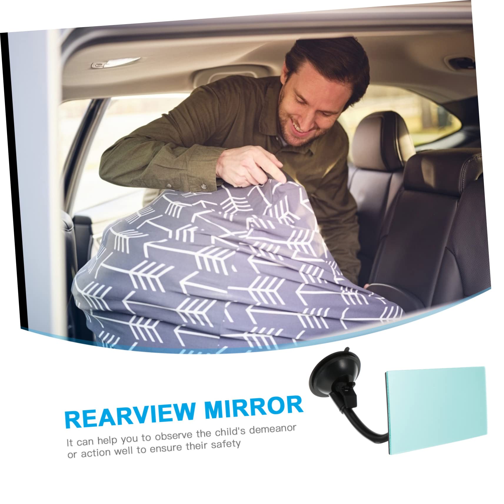 Yardwe 2 Piezas Espejo para Coche Niña Espejo Interior Rectangular para Monitorizar Asiento Trasero Material Ligero Fácil Instalación Visión y para Vigilancia