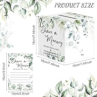 Vista 2 de Pajean 50 tarjetas de memoria Greenery Share a Memory para colecciones de vida, tarjetas de memoria, ideas de invitados para funeral, graduación