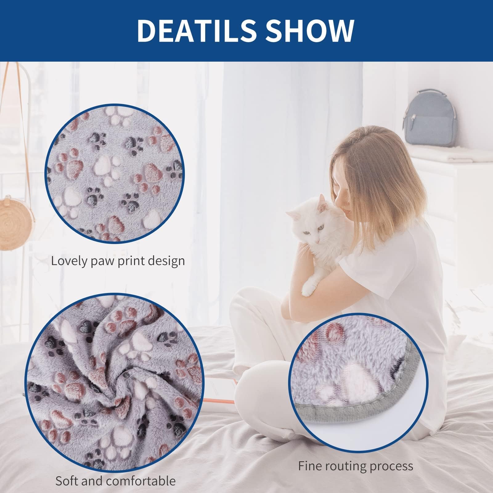 BVAGSS 6 Pezzi Piccola Coperta per Cane, Lavabile Soffice Morbida e Calda Flanella Copertine per Cani/Gatto di piccola e media taglia per dormire XH075 (104 x 76 cm, Multicolore)