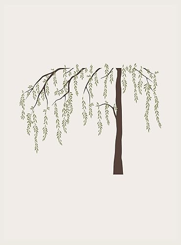 Miniatura 9 de Simple Shapes Calcomanía de árbol de sauce llorón frondoso (esquema C, 96 pulgadas)