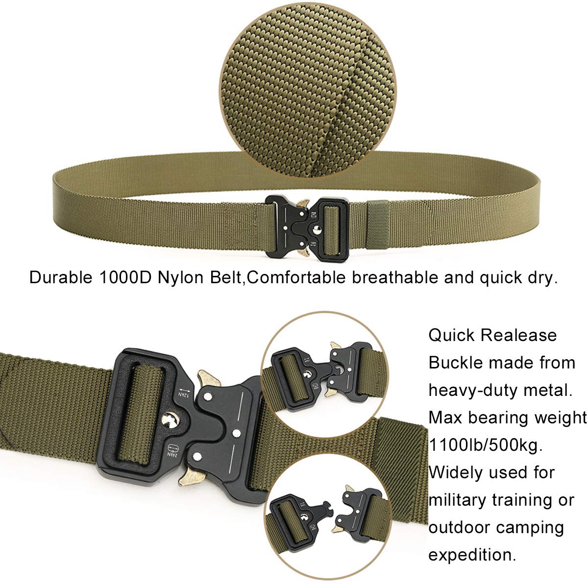 Niceshop16 Webbing Tactical Belt 1 7 Wide Military Quick 