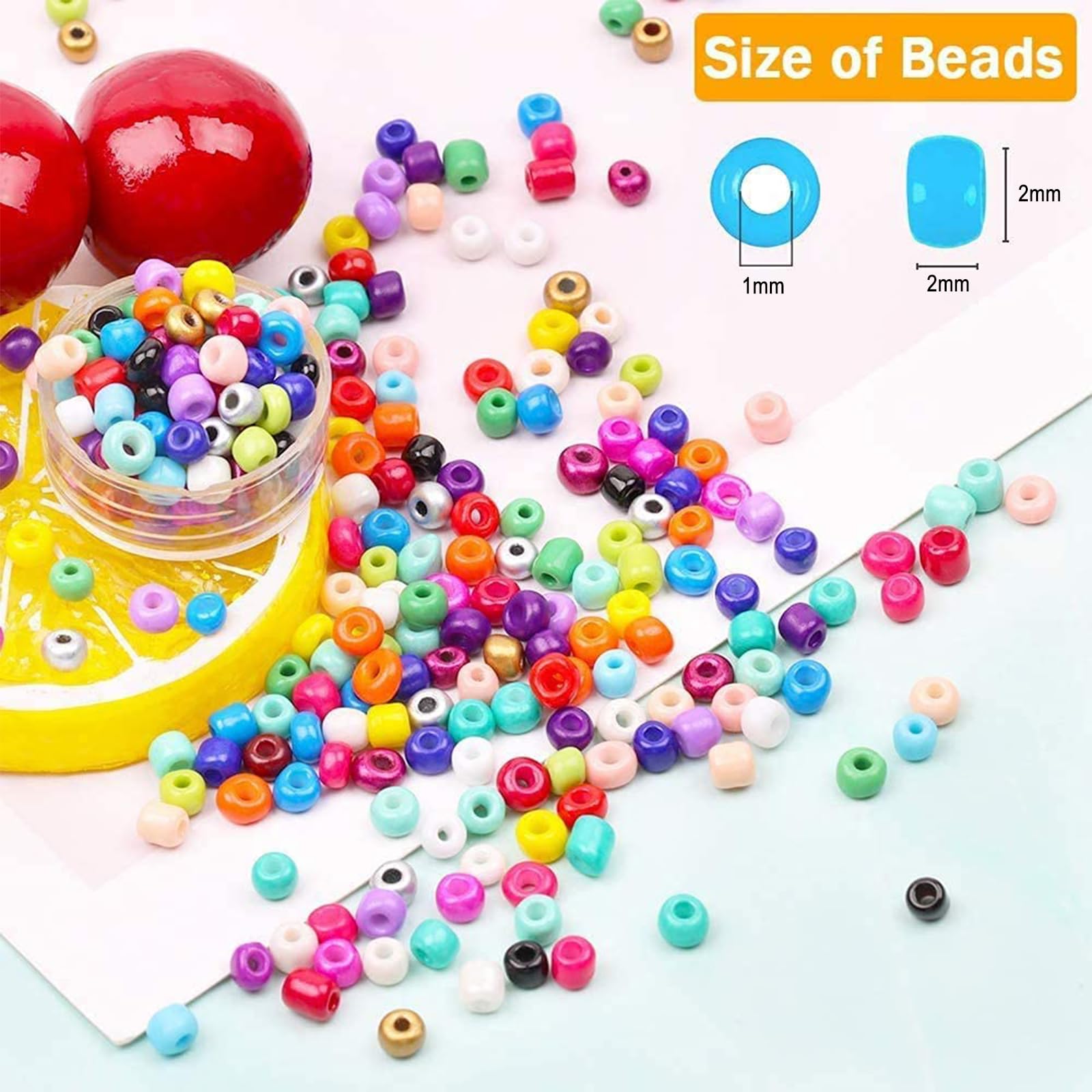 Prettme 12000pcs Glass Seed Beads for Bracelet Making Kit 2mm12/0 Small Colorful Glass Beads for Friendship Bracelets DIY Necklace Earrings Crafting - Image 2