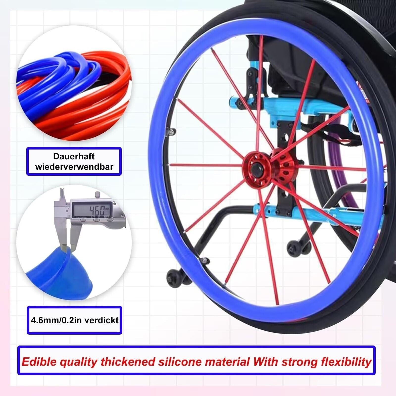 Fundas for llantas de silla de ruedas, funda for silla de ruedas deportiva con rueda trasera de 24 pulgadas, funda antideslizante for llantas de silla de ruedas, accesorios for sillas de ruedas, 1 par