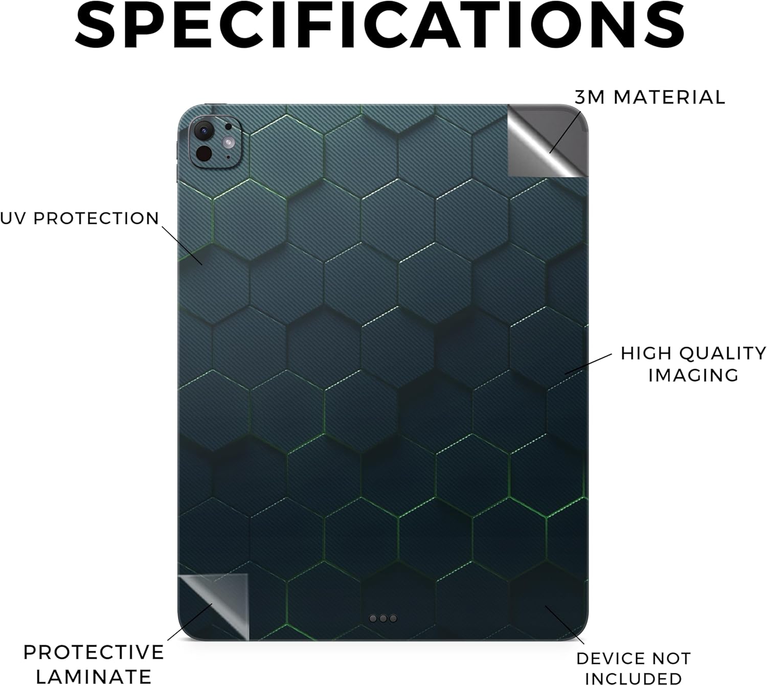 Skin Compatible with Apple iPad Pro 13 (M4) 2024 - Acid Hex - Premium 3M Vinyl Protective Wrap Decal Cover - Easy to Apply | Crafted in The USA by MightySkins