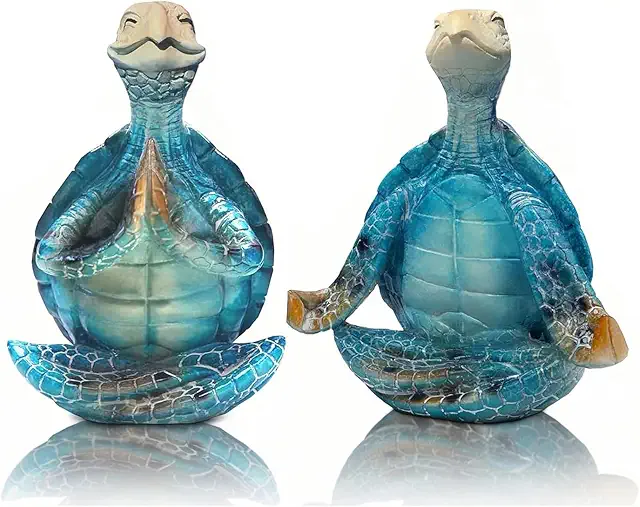 Estatua de Tortuga Marina Yoga: Decoración de Meditación para Hogar y Oficina