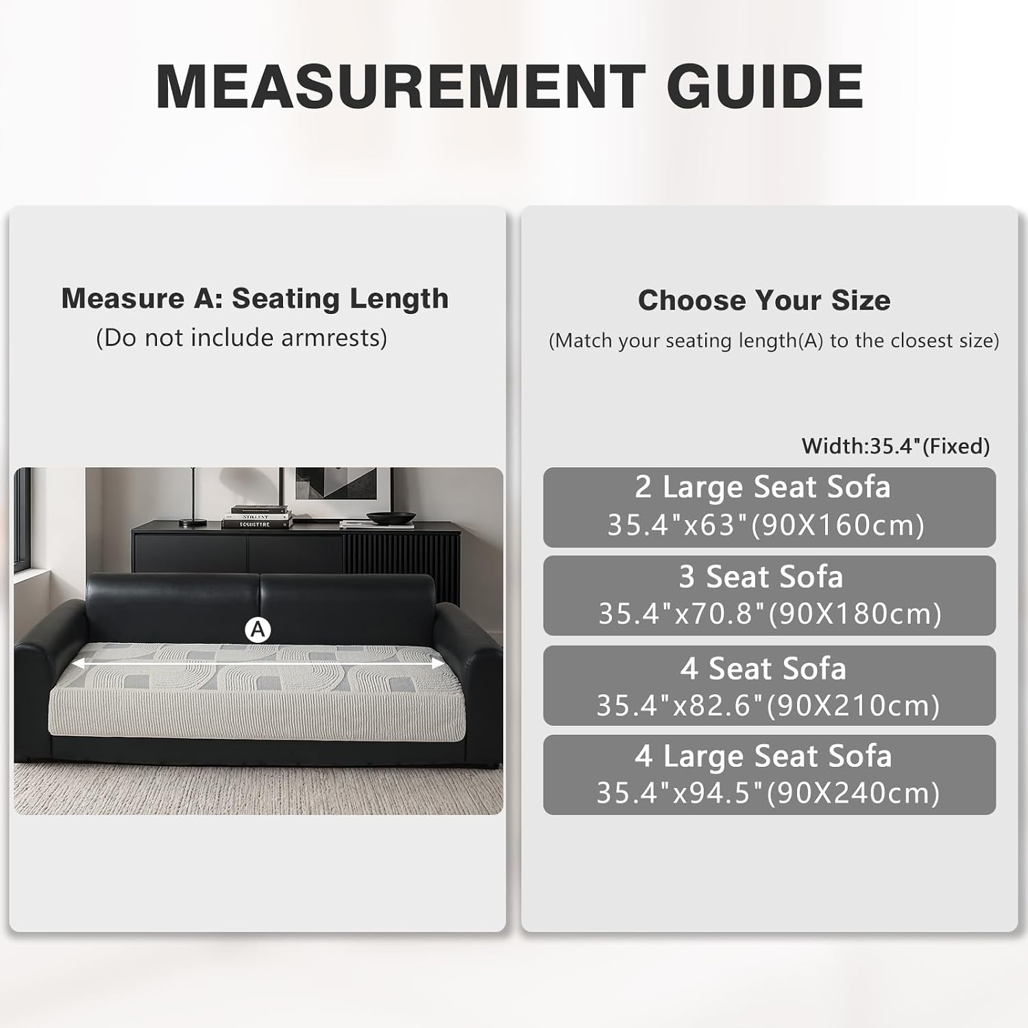OHSIO Geometric Couch Cover, Sofa Cushion Cover(Light Gray,35''x 70.8'') image 4