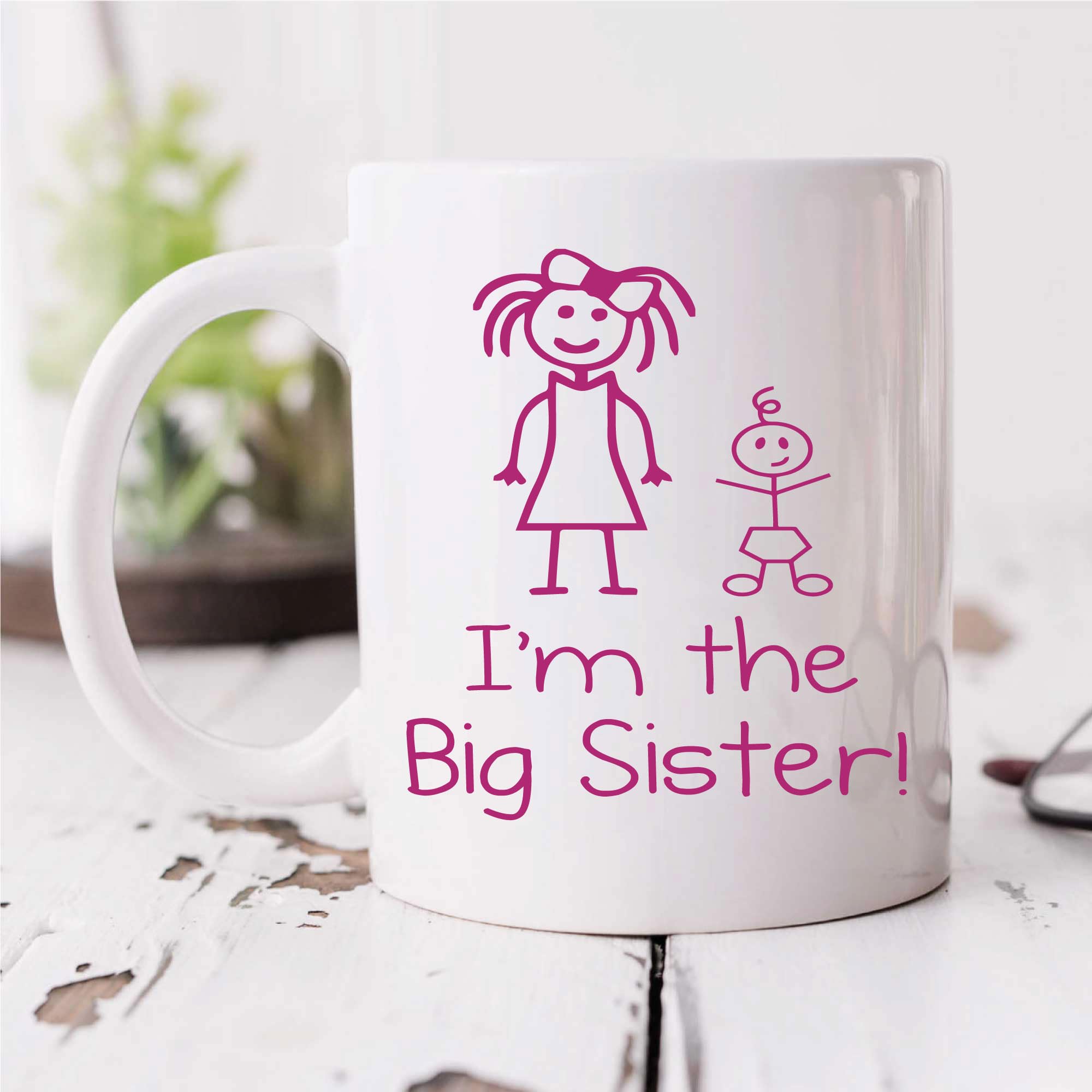 60 SECOND MAKEOVER I'm The Big Sister 10oz Mug - White - Novelty Mug