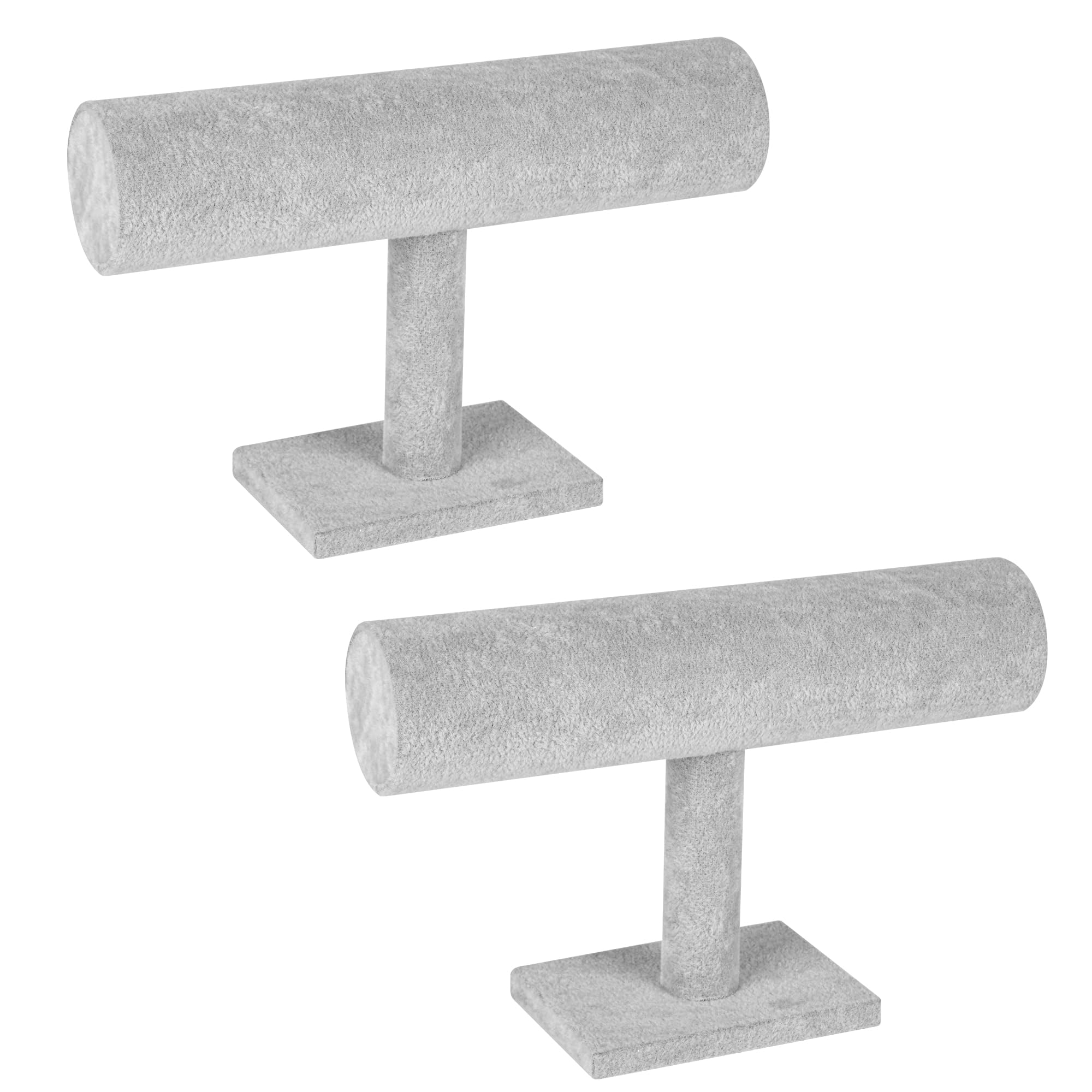 LEXFUNN 2-Pack Velvet T-Bar Jewellery Display Stands Watch Necklace Bracelet Organizer Holder
