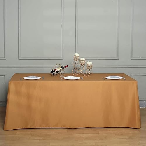 Miniatura 2 de Mantel rectangular de poliéster  89.8 x 140.2in  Oro  1 Pc.