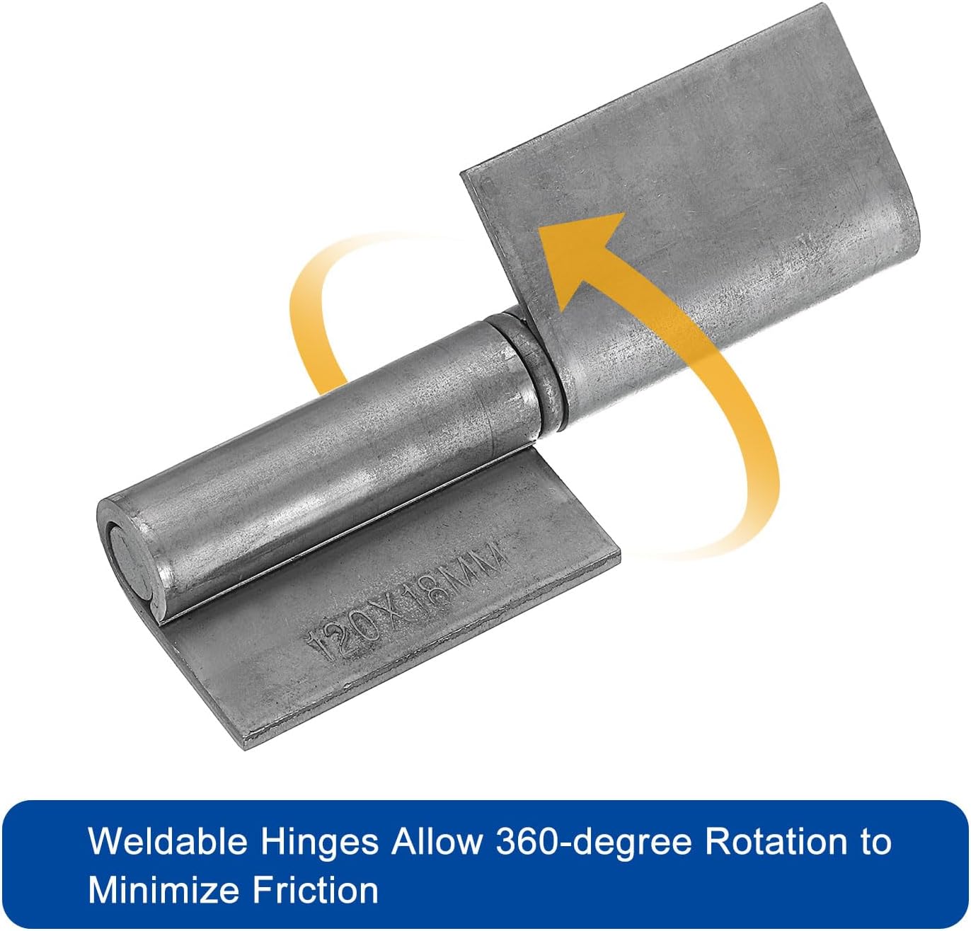 uxcell Weldable Lift Off Hinges, 8 Pack 4-5/7" x 1-1/2" Weld-on Steel Gate Flag Hinges with Removable Pin, Detachable Hinges for Metal Gate Swing Door Trailer Ramp
