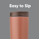 Owala SmoothSip Slider Insulated Stainless Steel Coffee Tumbler, Reusable Iced Coffee Cup, Hot Coffee Travel Mug, BPA Free 20 oz, Cozy Cocoa