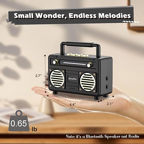 Miniatura 2 de Altavoz Bluetooth retro estilo radio, controlador dual, lindo altavoz inalámbrico portátil pequeño para el hogar, fiesta al aire libre, viajes,