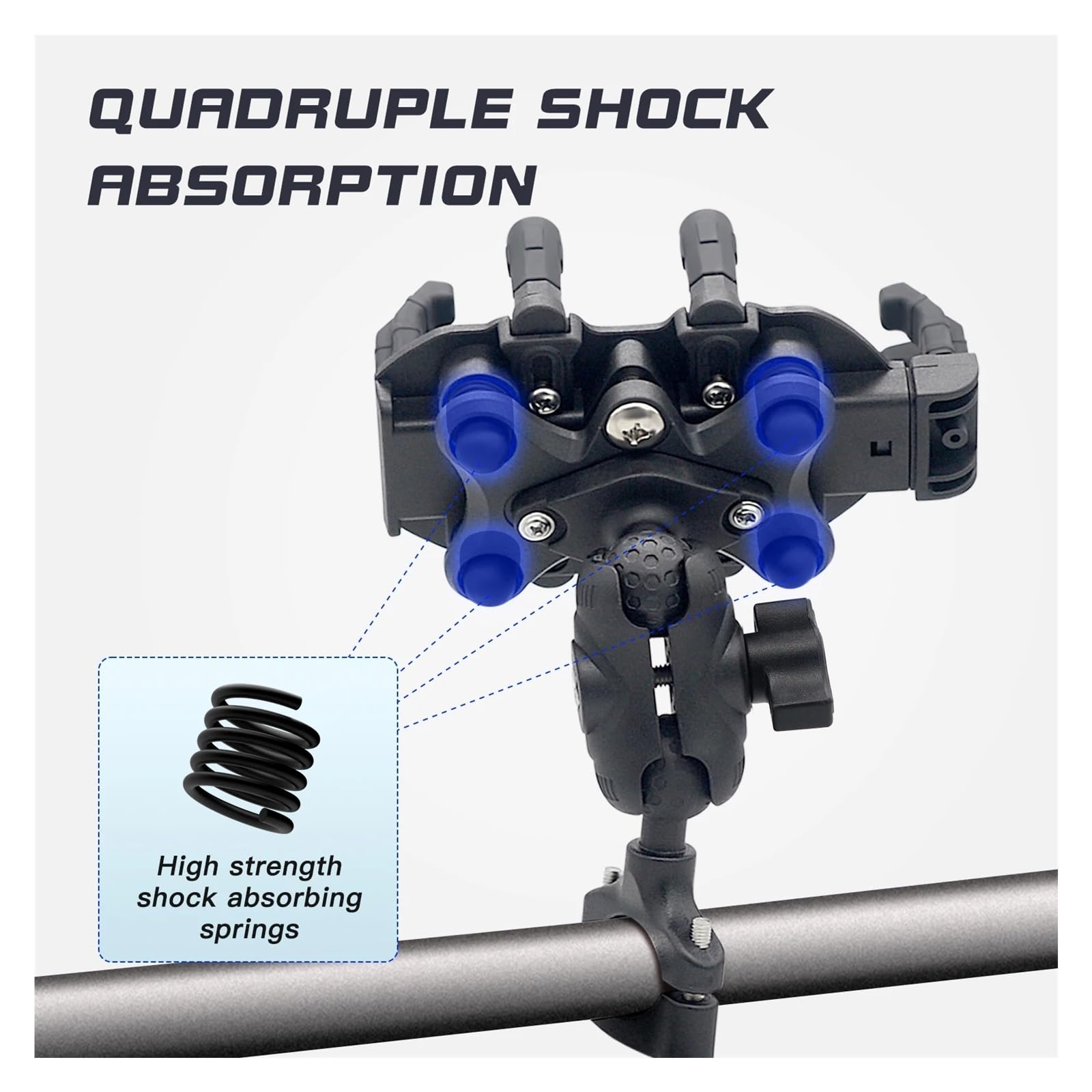 Support GPS Moto Support De Téléphone pour Moto avec Amortisseur, Rotule Réglable Et Rotative