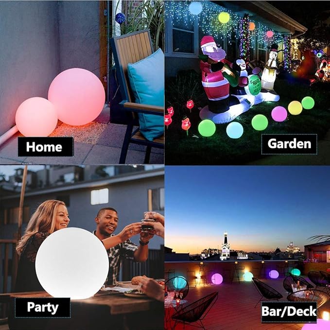 LOFTEK LOFTEK Floating Pool Light - 16-inch Large Ball Lamp with Remote - 3 Modes & 16 RGB Colorful - Waterproof & Rechargeable Globe Floor Lamp for Pool Party, Gaming Room, Garden, 1-Pack photo 3