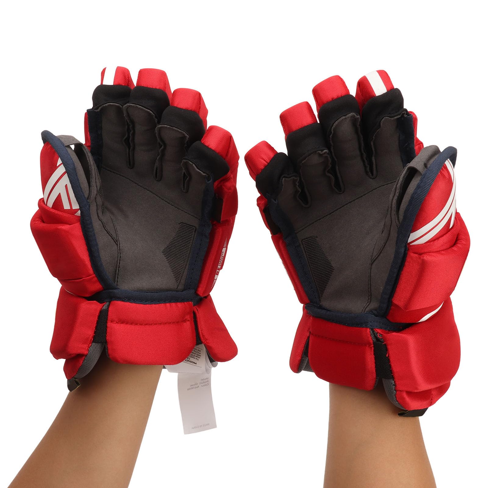 Gants de Hockey sur Glace Rouges, 1 Paire, Protection des Mains, pour Adultes, pour Le Patinage à roulettes (11 Pouces)