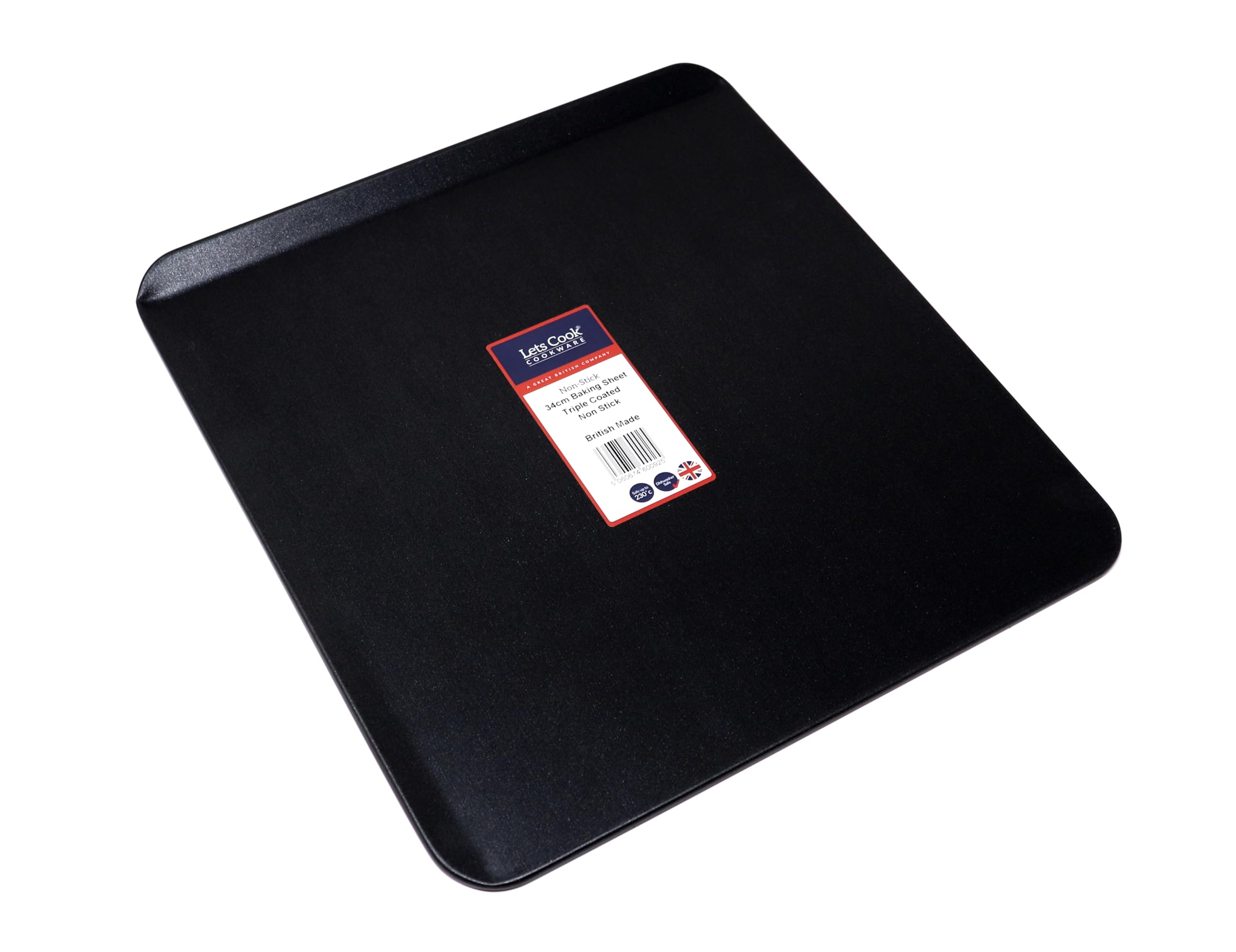Lets Cook Cookware - Professional 34cm Slide Off Baking Cookie Sheet, ILAG Triplus Triple Coated Non Stick, Heavy Gauge, British Made