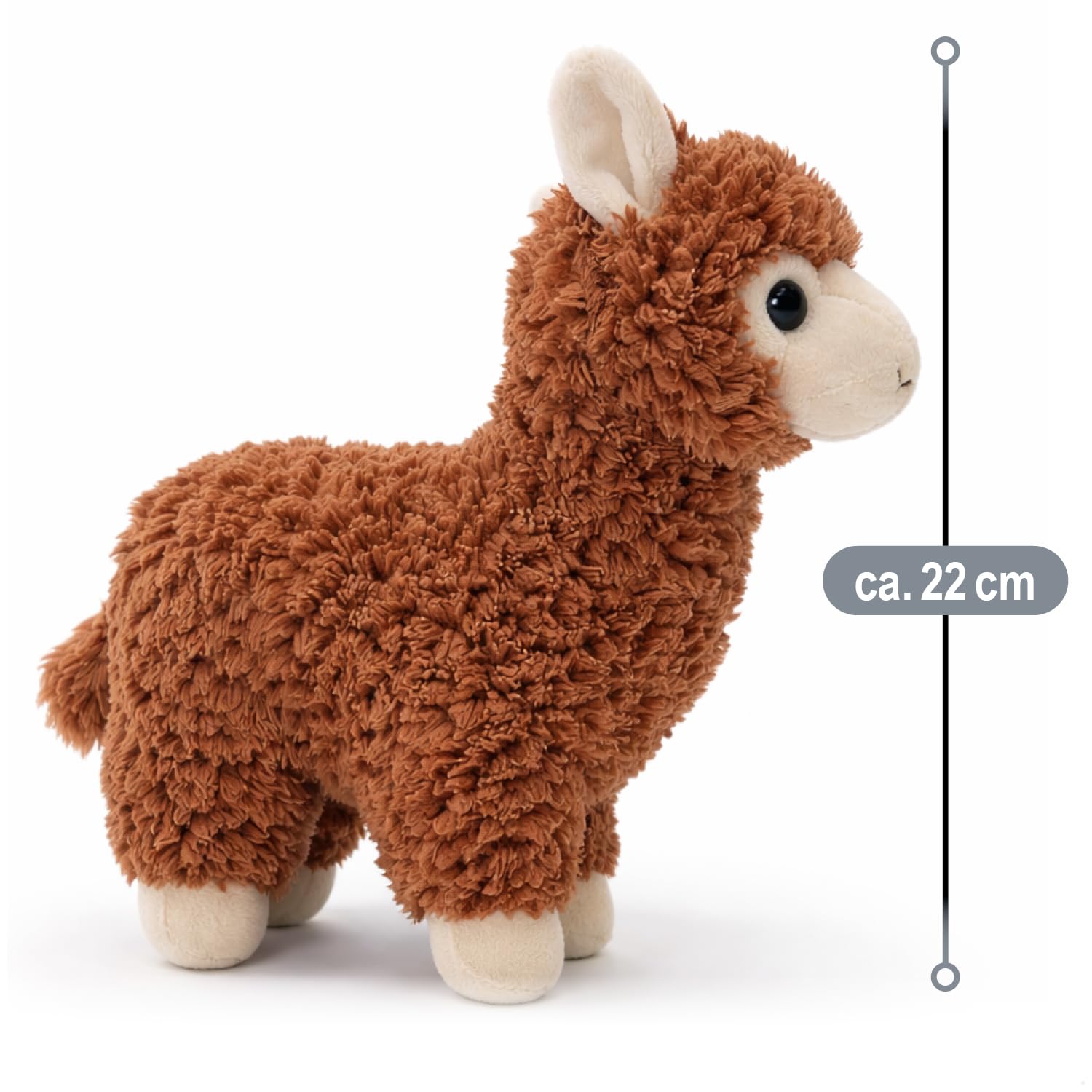 com-four® Peluche Llama 22 cm – Alpaca Suave 100% poliéster – muñeco de Peluche Esponjoso – Juguete tierno para Regalo y decoración (marrón - Llama) — view 2