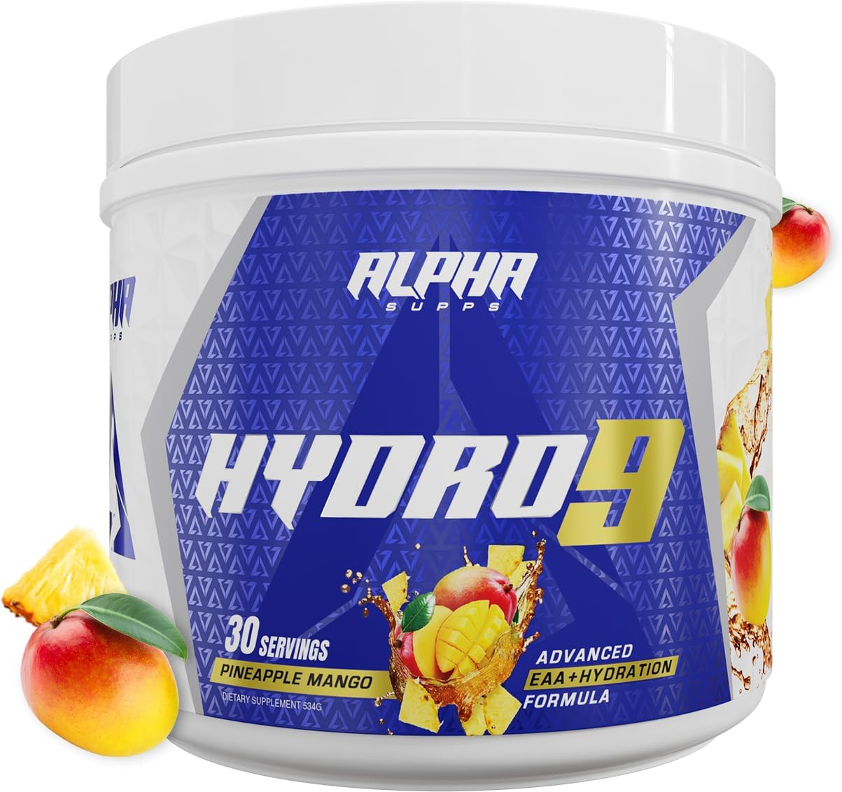 Hydro 9 Aminos | EAA + Hydration Formula | Essential Amino Acids EAAs Powder with BCAAs & Electrolytes 30 Servings - Pineapple Mango