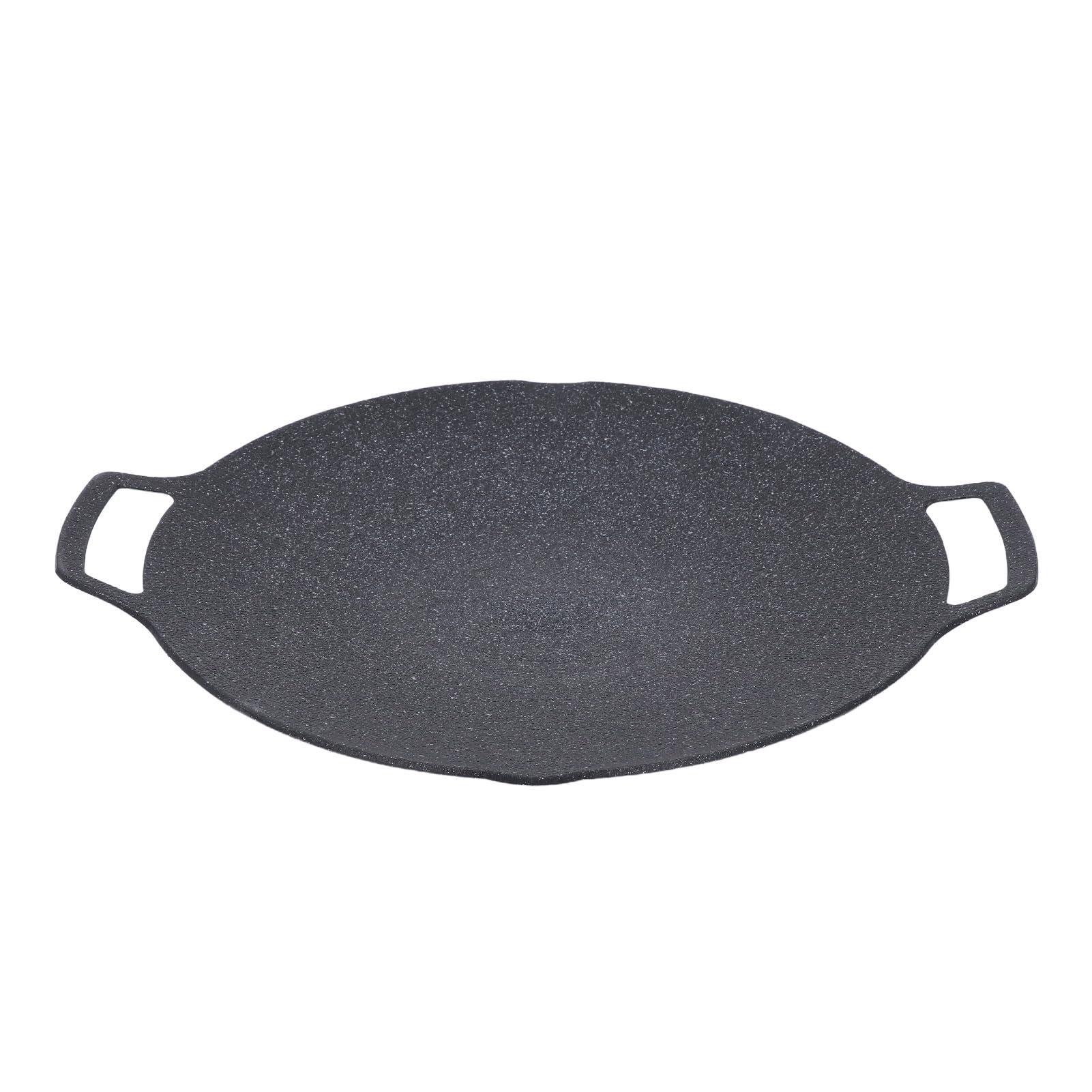 Plancha redonda antiadherente de aleación de aluminio, sartén con doble Mango para barbacoa, Camping, Picnic, cocina al aire, uso en cocina interior (33CM)