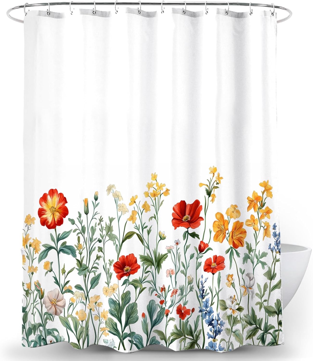 Fish Shower Curtain Clearance Abstract Fish Artistic Print White Background Polyester Fabric Bathroom Shower Curtain 72X72Inches