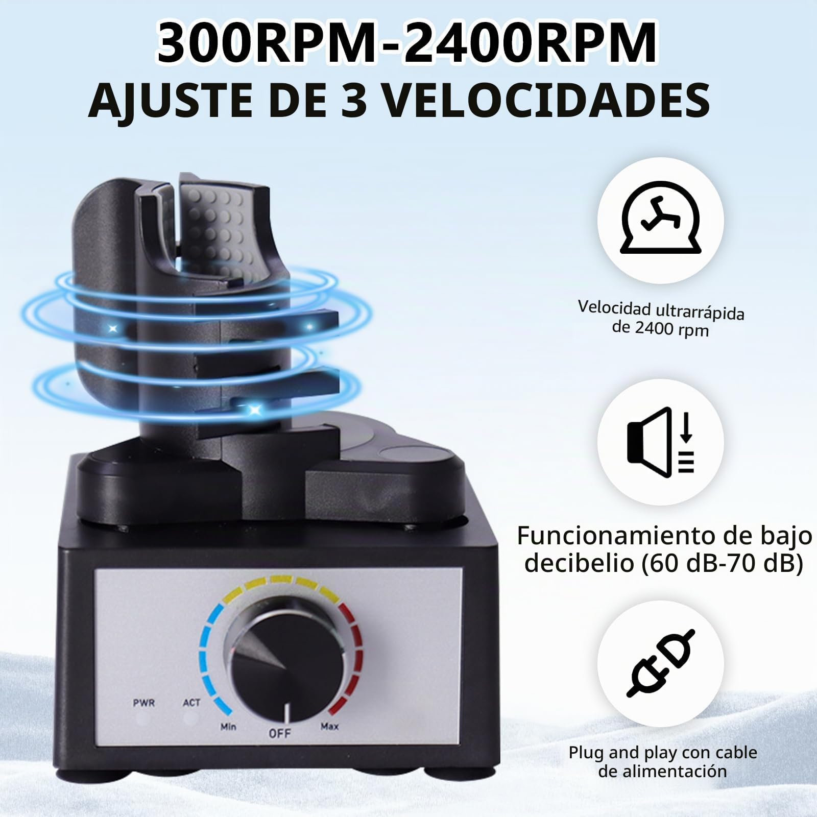Mezclador Vórtice,Agitador Turbo Agitador Pintura Turboagitador Mezclador de Pintura Eléctrico apto para 10-100 ml Para Pestañas Pinturas Tubos Ensayo