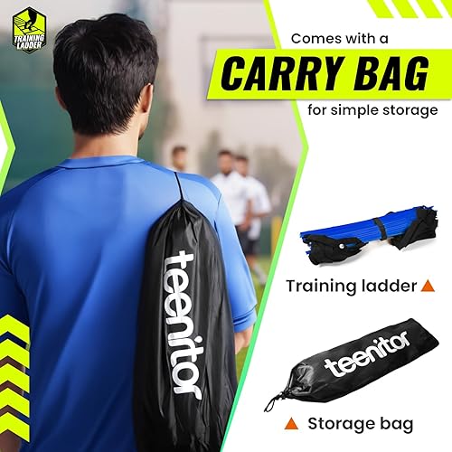 Miniatura 46 de Teenitor Escalera de agilidad Escalera de velocidad para fútbol, velocidad, fútbol, fitness, entrenamiento de pies, bolsa de transporte