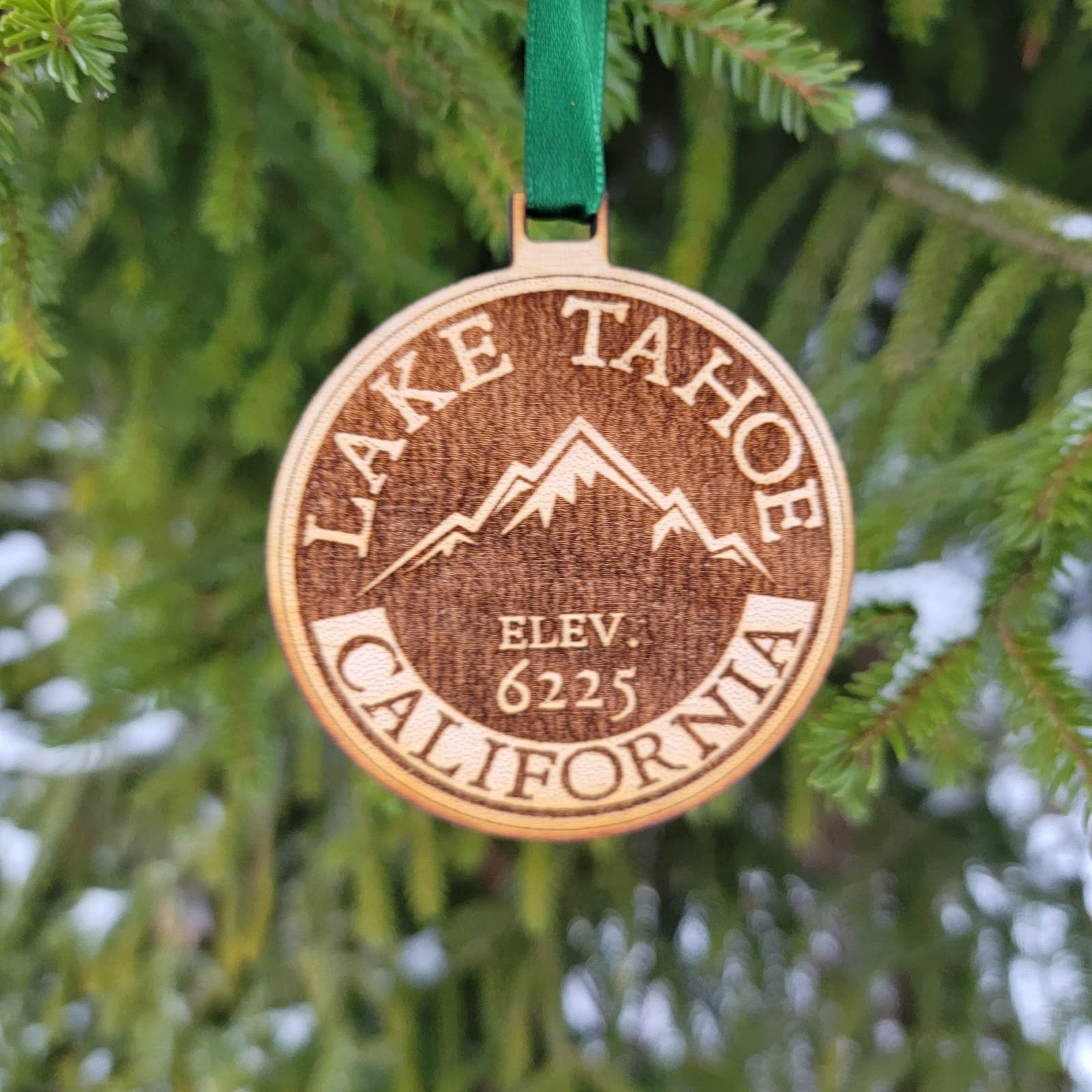 Lake Tahoe California Ornament Christmas Wood Laser Cut CA