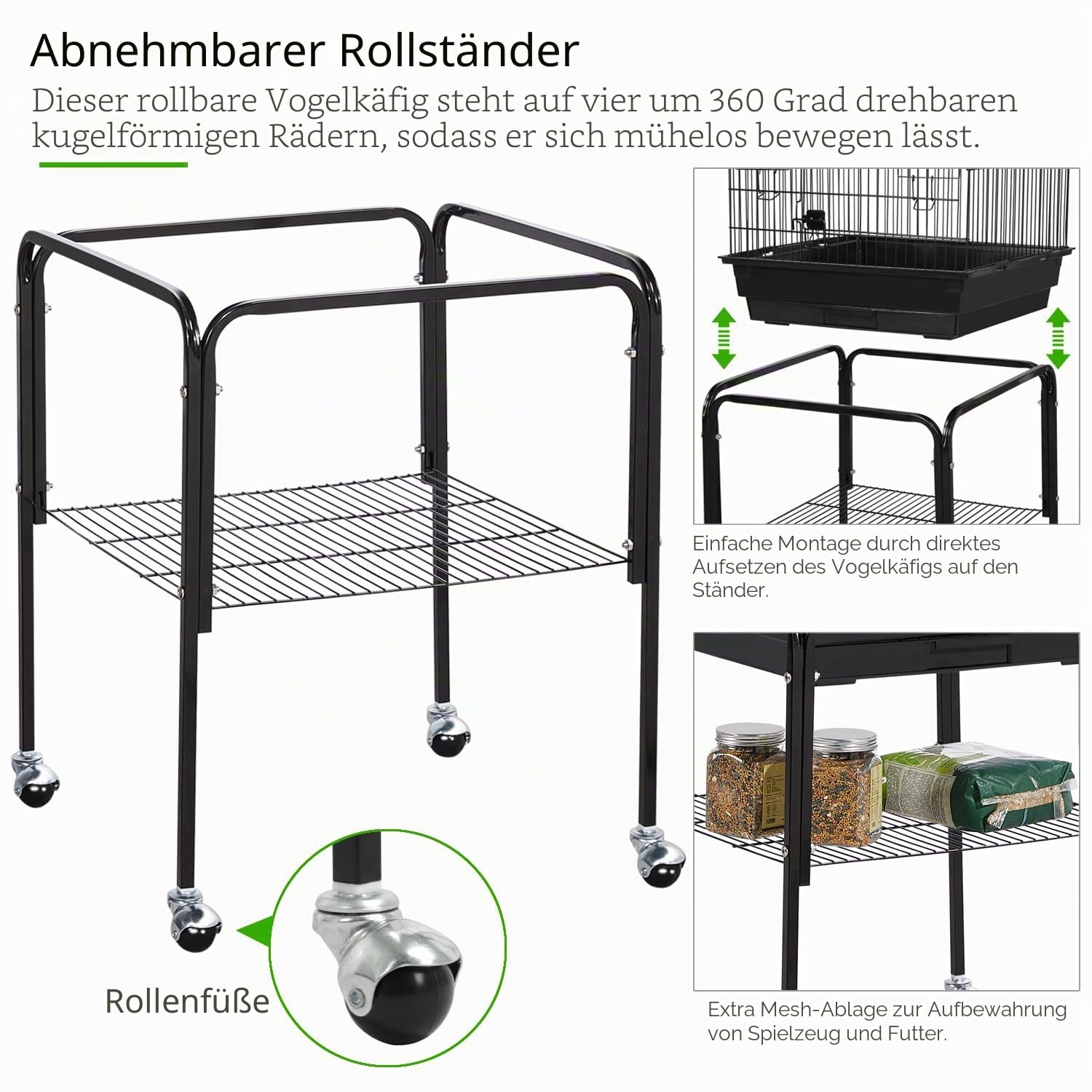 Yaheetech Vogelkäfig Vogelbauer Vogelvoliere Käfig Bauer Vogelhaus Vogel Wellensittich 136 cm Hoch