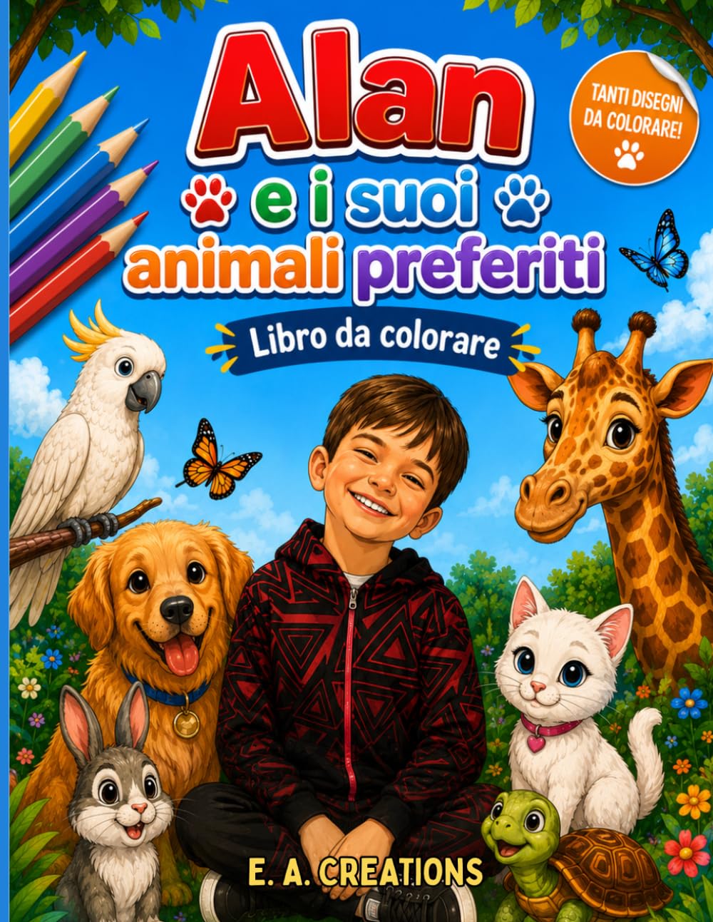 Alan e i suoi animali preferiti: Libro da colorare