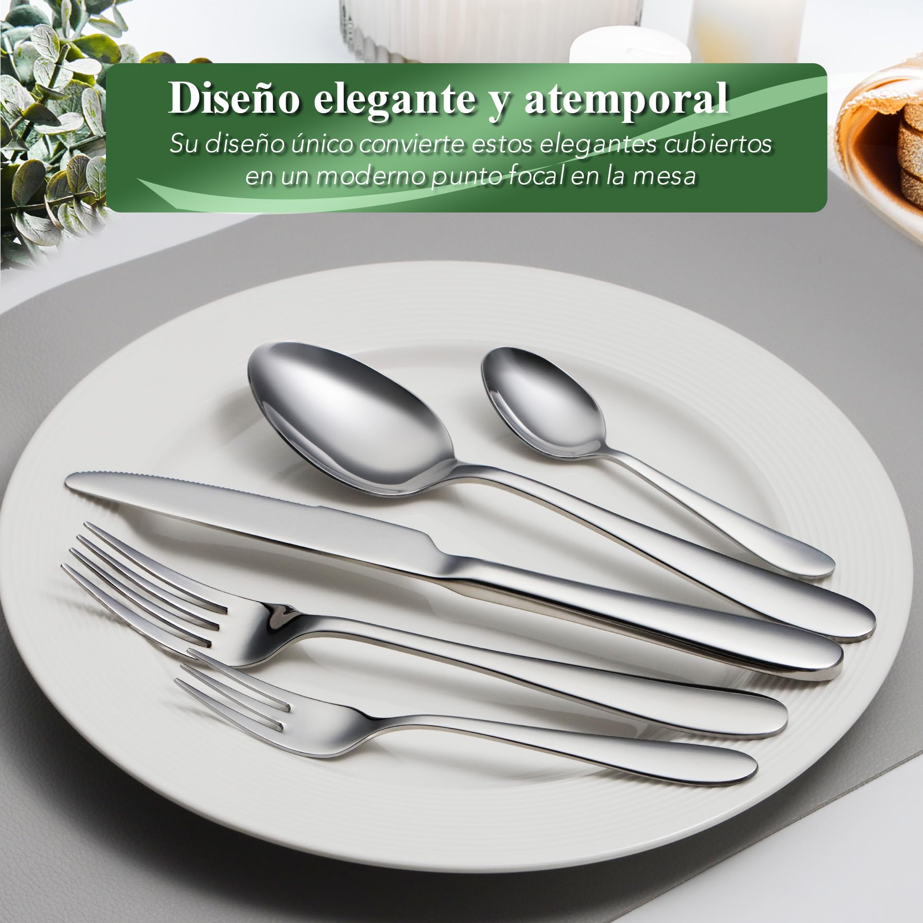 Cuberterias completas 12 personas, EIUBUIE 60 piezas juego de cubiertos | cuberteria clásica, cubiertos acero inoxidable, pulido espejo, apto para lavavajillas, cuchillo cuchara tenedor, Haus/party