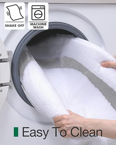 Miniatura 9 de LUMI Alfombra de baño ovalada blanca de 17 x 30 pulgadas, antideslizante, lavable, alfombra de baño suave y absorbente con microfibra de secado