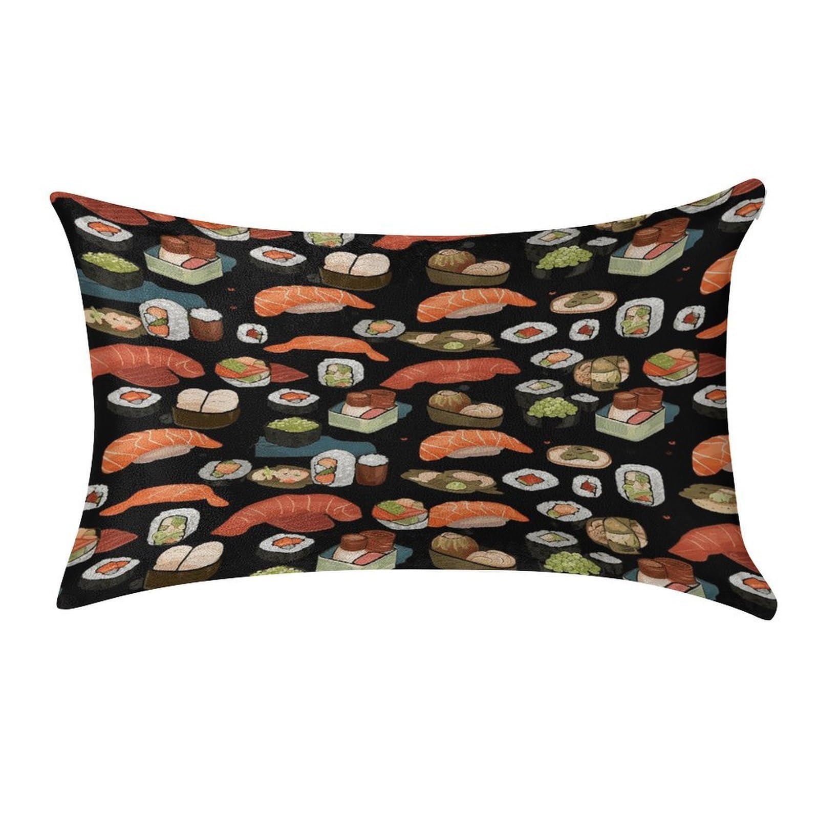 Fekiloot Style Japanese Sushi Black Pillow Covers Home Decor Pillow Cases