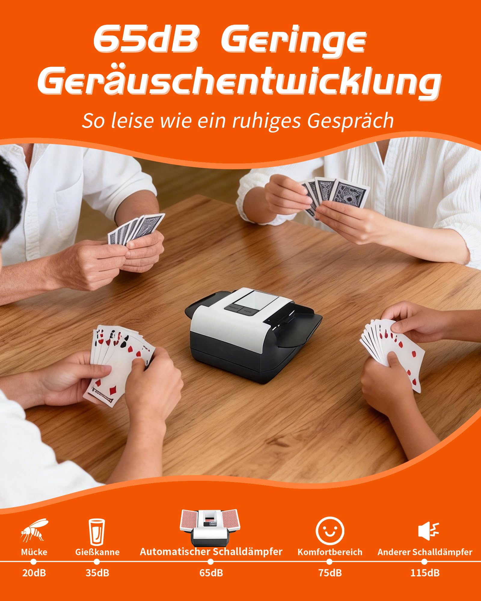 Cichy i ładowalny mikser kart do 2 zestawów kart, 2000 mAh, automatyczny elektryczny mikser do gry karcianej, Texas Hold'em, pokera, gry karcianej w domu, blackjacka (X1)
