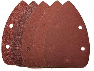 Mouse Sandpaper 50pcs Sanding Discs 5 Holes Hook and Loop Triangle Sandpaper Assorted 40 80 120 180 240 Grits Aluminum Oxide Sandpaper Sanding Paper