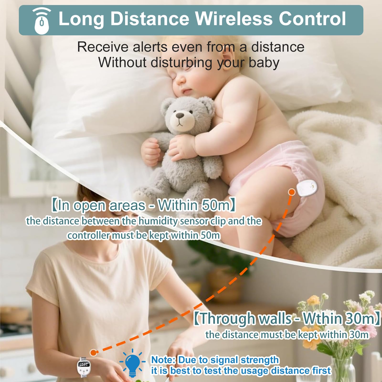 Allarme wireless per bambini con telecomando, 3 modalità di promemoria, 2 suonerie, ricarica USB, timer, allarme per vasino notturno (versione base)