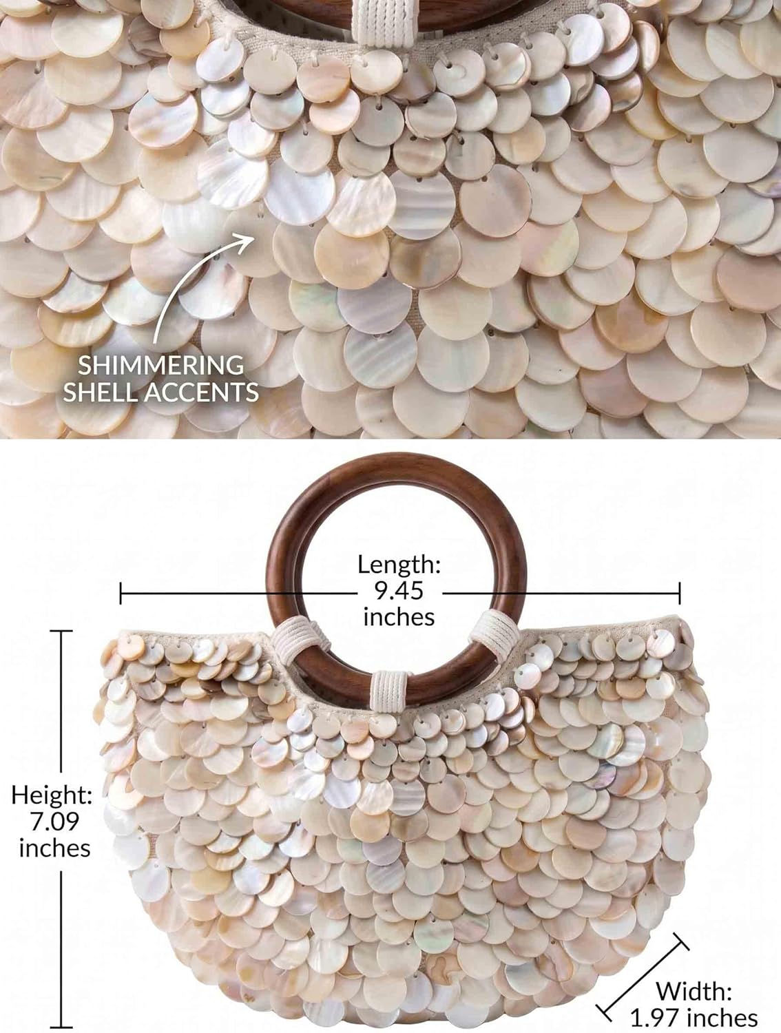 Summer Shell Beaded Purses,Sequin Pearl Bag for Women Luxury grace for Beach Wedding Party Vacation