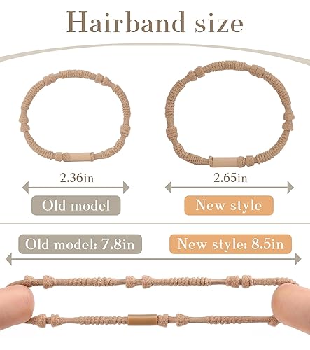 Miniatura 2 de SECZIPE 20 pulseras bohemias para el cabello, 4 estilos para mujeres, bandas elásticas para colas de caballo, para cabello grueso y fino, sin daños,