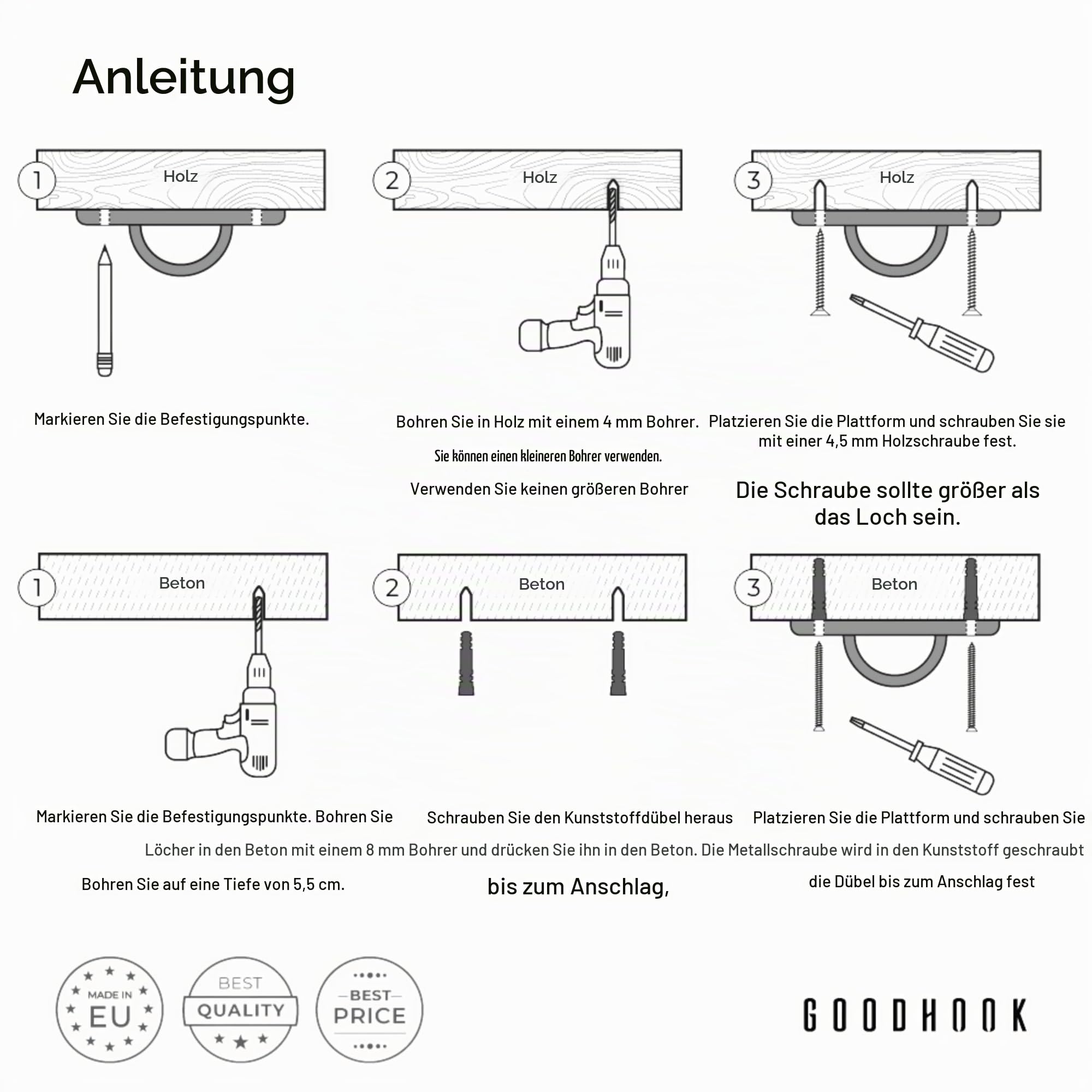 MAMOI® Turnringe aus Holz, Indoor & Outdoor Turngeräte, Gymnastikringe, Ringe Schaukel