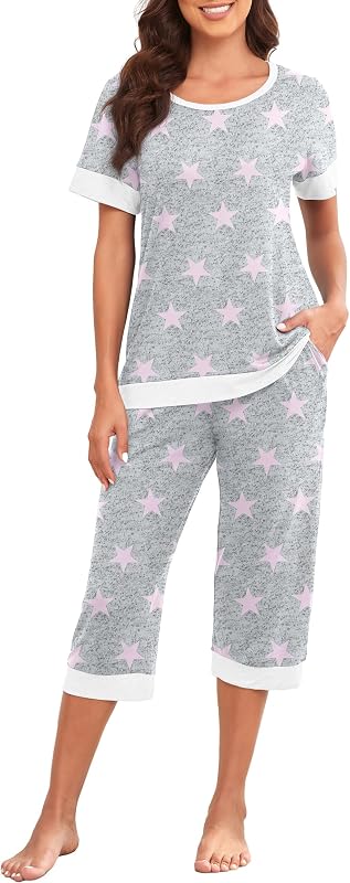 Pajamas for Women Set Capri Pjs Soft Lounge Sets S-4XL