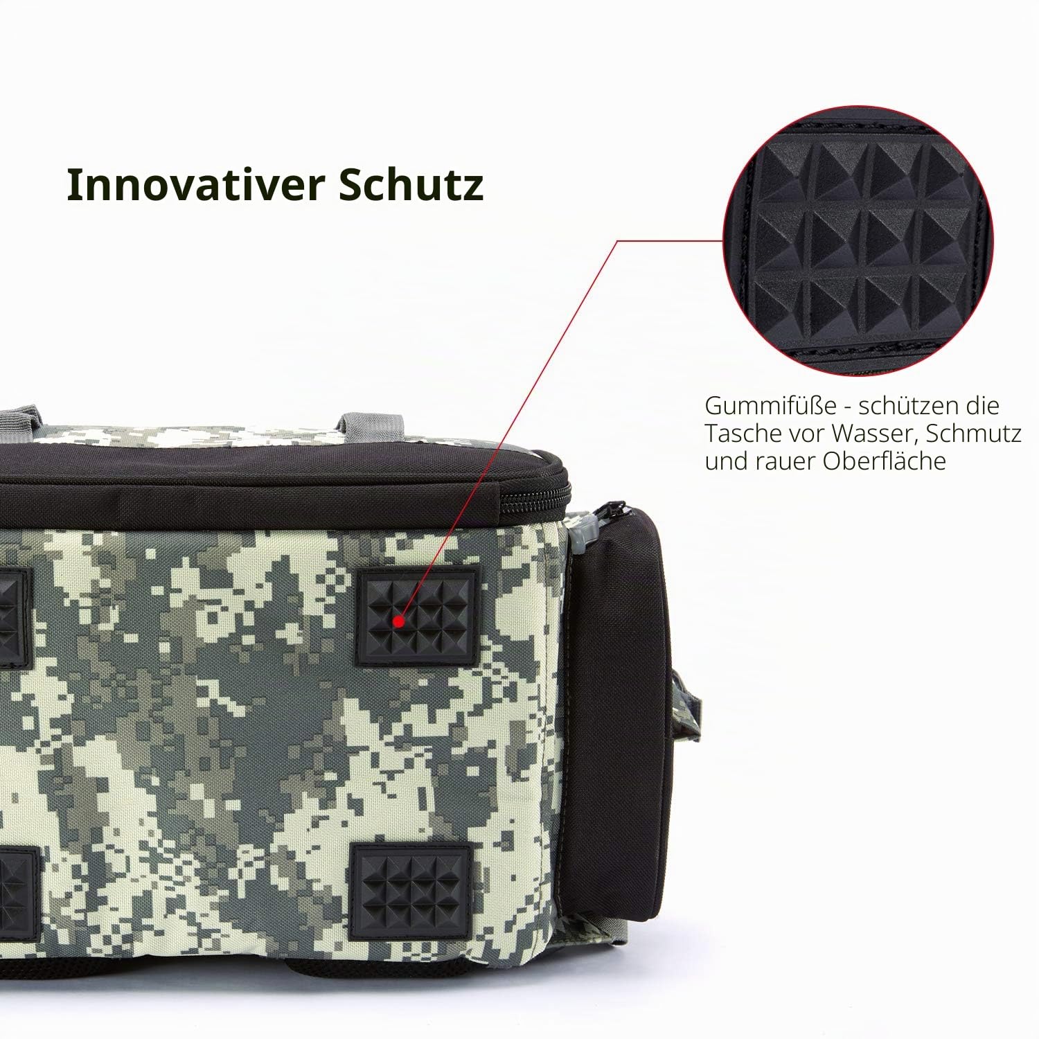 Bassdash Angelrucksack wasserabweisend leicht taktische Tasche Angelkoffer mit Rutenhalter und schützender Regenhülle