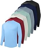 6/7 Pack Men Dry Fit Workout Long Sleeve Athletic Gym UPF SPF UV Sun Protection Quick Dry Lightweight Shirts