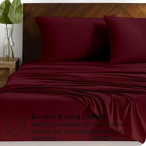 Miniatura 2 de Sábanas de bolsillo extra profundo tamaño Queen (4 piezas) sábanas de algodón, 100% algodón egipcio de 400 hilos, bolsillo profundo de 22 pulgadas